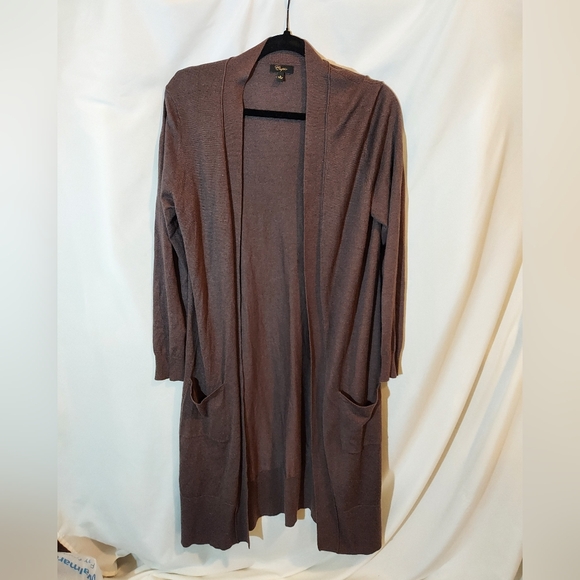 Cupio Sweaters - Cupio Chocolate Brown Long Line Open Cardigan #minimalist #cashmere